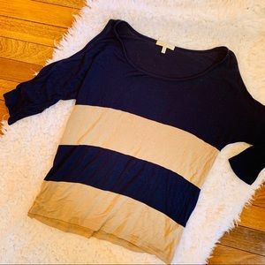 ⭐️ JUST GINGER Stripe Cold Shoulder Top